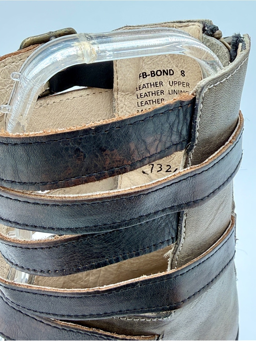 Freebird by Steven Bond Stone Leather Gladiator Buckle Sandals | Size 8 NWOB - Picture 10 of 14